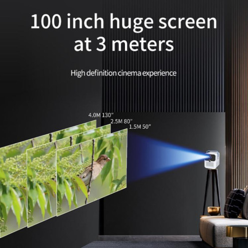 Projecteur portable HD Android CYS2, home cinéma intelligent, 1 Go + 8 Go, Amlogic T950s, prise britannique (blanc bleu) SH904A1415-013