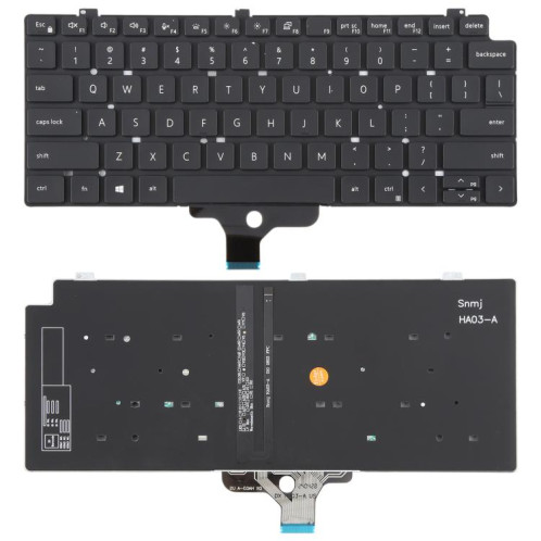 Clavier rétroéclairé pour ordinateur portable Dell LATITUDE P33S 13-7300 7310 (version américaine) (noir) SH301A154-05