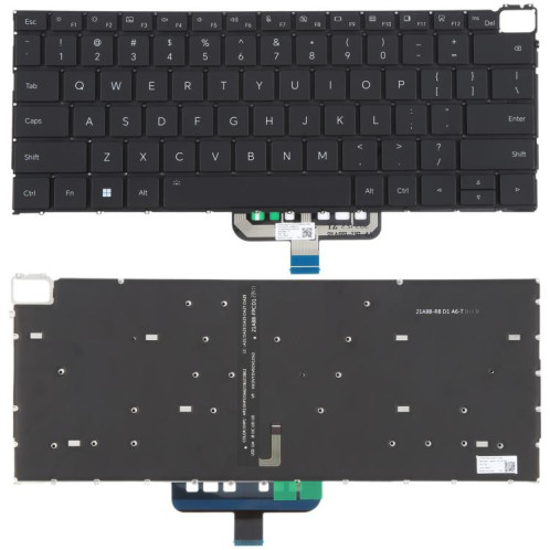 Clavier rétroéclairé pour ordinateur portable Honor MagicBook 21/22 HGE-W56 V14 HGF-W56/W76 GLO-F56/F76 (version américaine) (noir) SH501A1237-05