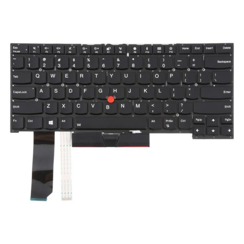 Clavier rétroéclairé pour ordinateur portable, version américaine, avec pointage, pour Lenovo Thinkpad E480, E485, E490, E495, E490S, L380, L480, L390, L490, R480, R490, T480S, T490, T495, 01YP360 (noir) SH301A686-05
