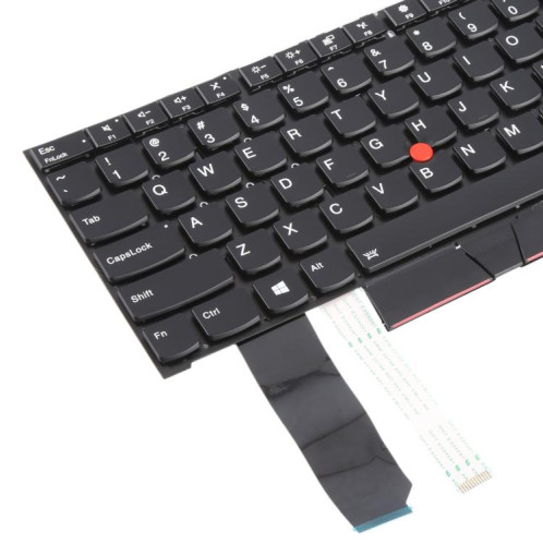 Clavier rétroéclairé pour ordinateur portable, version américaine, avec pointage, pour Lenovo Thinkpad E480, E485, E490, E495, E490S, L380, L480, L390, L490, R480, R490, T480S, T490, T495, 01YP360 (noir) SH301A686-05
