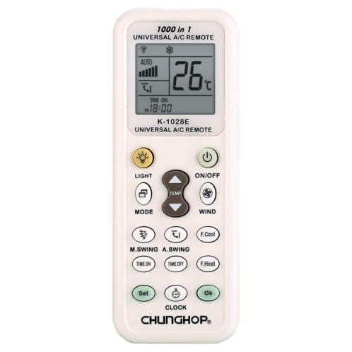 Télécommande universelle pour climatiseur CHUNGHOP K-1028E avec lampe torche SC0143300-04