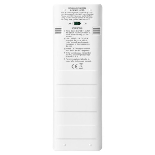 Télécommande universelle pour climatiseur CHUNGHOP K-1308E avec lampe torche et rétroéclairage LCD SC0151626-06