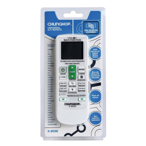 Télécommande universelle pour climatiseur CHUNGHOP K-2012E avec fonction d'appairage des boutons de marque SC0152972-04