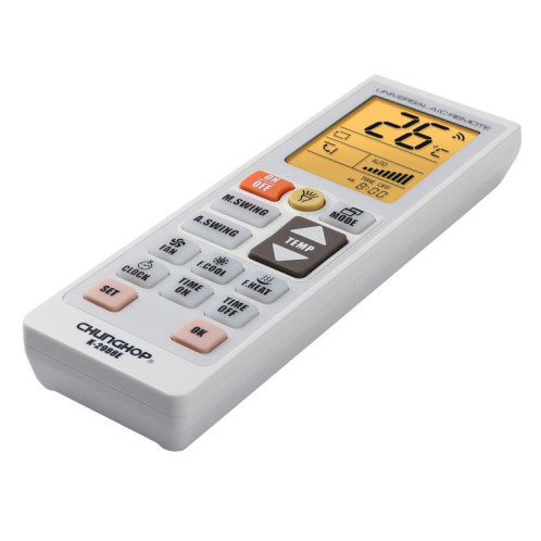 Télécommande universelle pour climatiseur CHUNGHOP K-2988E avec lampe torche et rétroéclairage LCD (blanc) SC401B1189-04