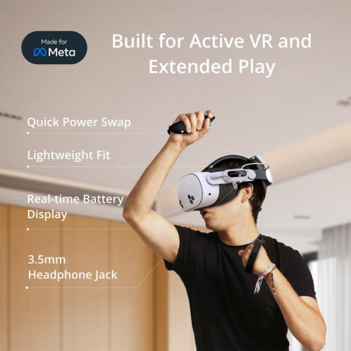 Sangle de tête VR BOBOVR E3 Pro pour Meta Quest 3S/3 avec batterie B100 SH01671496-06