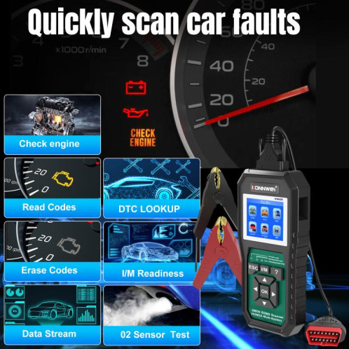 Outil de diagnostic de panne OBD2 pour voiture KONNWEI KW420, écran couleur 2,8 pouces, pour Honda (noir et vert) SK801A1742-022