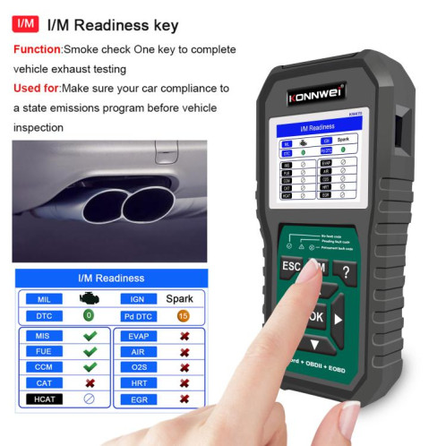 Outil de diagnostic de panne OBD2 pour voiture KONNWEI KW470, écran couleur 2,8 pouces, pour Ford (noir et vert) SK101A648-043