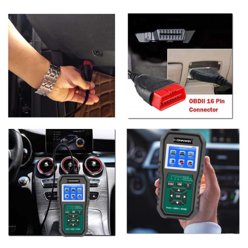 Outil de diagnostic de panne OBD2 pour voiture KONNWEI KW470, écran couleur 2,8 pouces, pour Ford (noir et vert) SK101A648-043