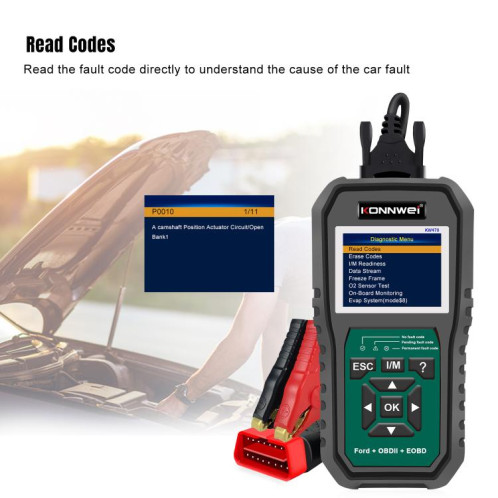 Outil de diagnostic de panne OBD2 pour voiture KONNWEI KW470, écran couleur 2,8 pouces, pour Ford (noir et vert) SK101A648-043