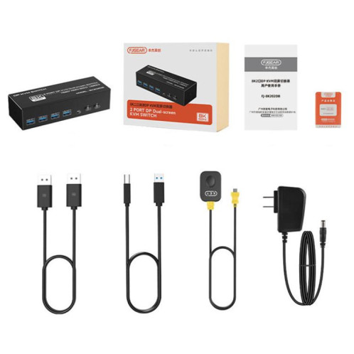 Commutateur KVM FJGEAR FJ-8K202DB 8K 60 Hz DP () SH701B1161-010