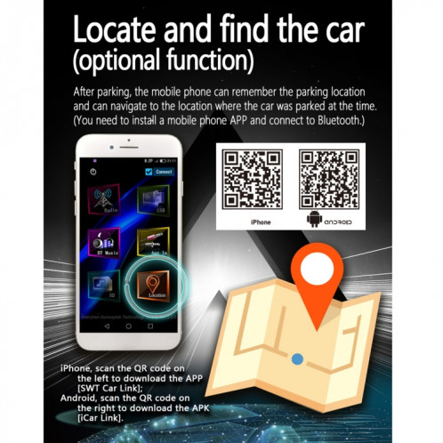 SWM-80B DC12V Car MP3 Support MP3 FM / AM & Bluetooth et Bluetooth et assistant téléphonique mobile SH8070121-016
