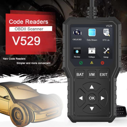 Lecteur de codes d'erreur de moteur de voiture FOXSUR V529 OBD2 (noir) SF201A780-010