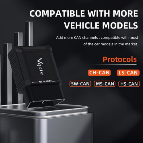 Scanner OBD2 Bluetooth pour voiture Vgate vLinker MS 12 V/24 V (noir) SV801A1745-011