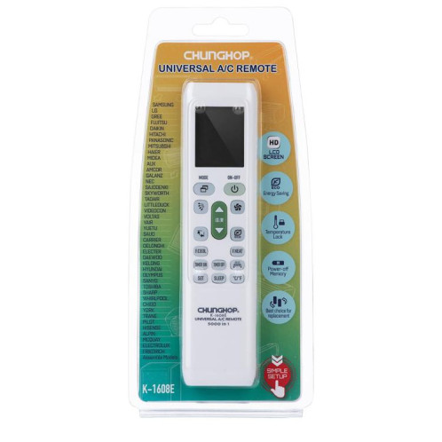Télécommande universelle pour climatiseur CHUNGHOP K-1608E SC1718105-05