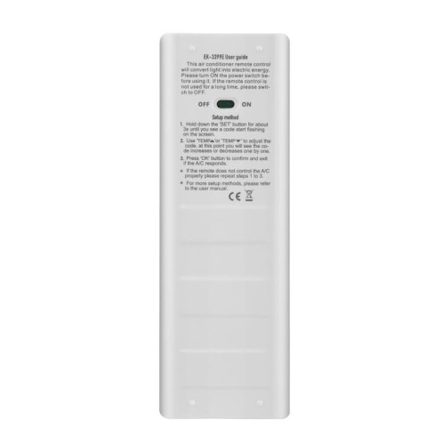 Télécommande universelle optoélectronique pour climatiseur CHUNGHOP EK-3399ES avec rétroéclairage LCD SC17581265-04