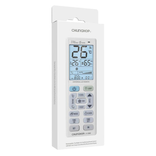 Télécommande universelle pour climatiseur CHUNGHOP K-3308E avec lampe torche et rétroéclairage LCD SC17701875-05