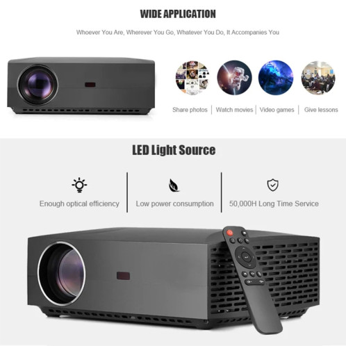 VIVIBRIGHT F30UP 1920x1080 Projecteur intelligent sans fil de cinéma maison portable de 4200 lumens, version Android SV8274671-06