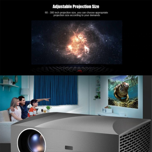 VIVIBRIGHT F30UP 1920x1080 Projecteur intelligent sans fil de cinéma maison portable de 4200 lumens, version Android SV8274671-06