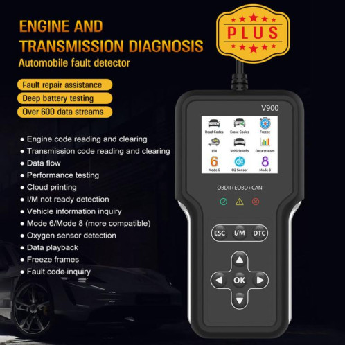 Outil de diagnostic de transmission de moteur de voiture V900, détecteur de défauts de voiture (noir) SH301A176-013