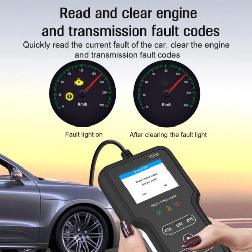 Outil de diagnostic de transmission de moteur de voiture V900, détecteur de défauts de voiture (noir) SH301A176-013
