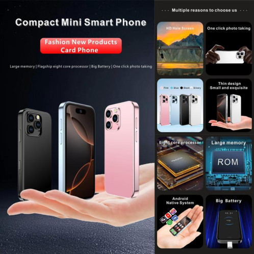 Melrose S17 Max, 4 Go + 64 Go, 3,75 pouces, Android 12.0, MTK6765 Octa Core, réseau 4G, double SIM, compatible Google Play (bleu) SM101B1787-022