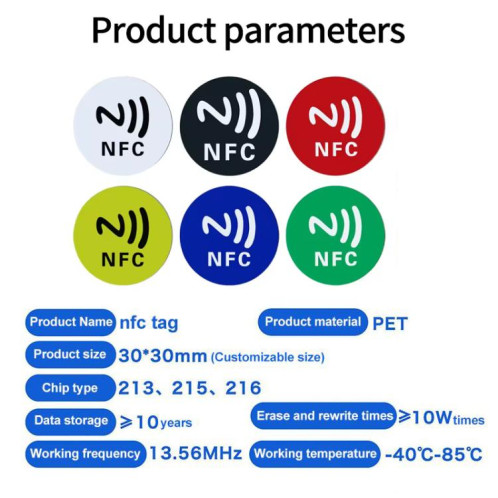 Étiquettes musicales NFC autocollantes avec puce Ntag215, étiquettes RFID, incrustation humide SR180375-08