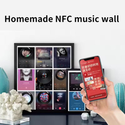 Étiquettes musicales NFC autocollantes avec puce Ntag215, étiquettes RFID, incrustation humide SR180375-08