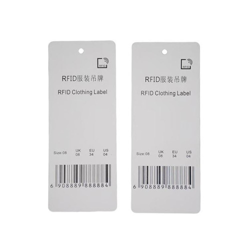 Étiquettes électroniques RFID pour vêtements en papier couché avec puce NXP U8 SR64171500-05