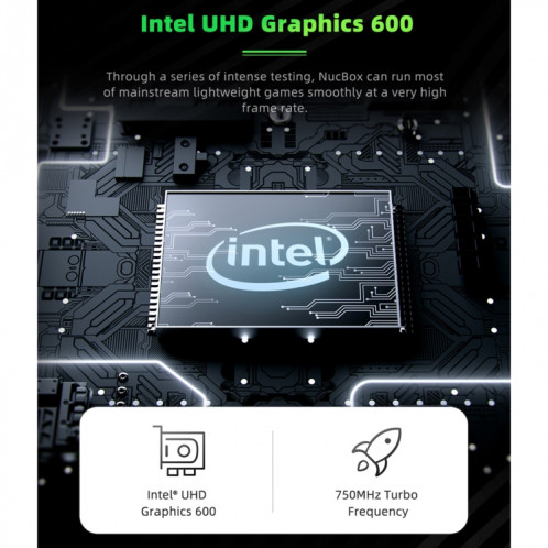 Mini PC système GMK NucBox Windows 10, Intel Celeron J4125 Quad Core 64bit 14nm 2GHz-2.7GHz, prise en charge WiFi et Bluetooth et RJ45, 8 Go + 128 Go, SH24011760-029