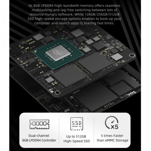 Mini PC système GMK NucBox Windows 10, Intel Celeron J4125 Quad Core 64bit 14nm 2GHz-2.7GHz, prise en charge WiFi et Bluetooth et RJ45, 8 Go + 128 Go, SH24011760-029