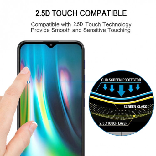 Pour Motorola Moto G9 Play Full Glue Film en verre trempé plein écran SH91031913-08