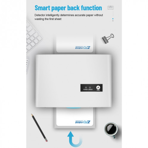 Imprimante d'étiquettes de factures express ZJ-8600 76x130 à papier simple, version USB + Bluetooth, SH63011513-016