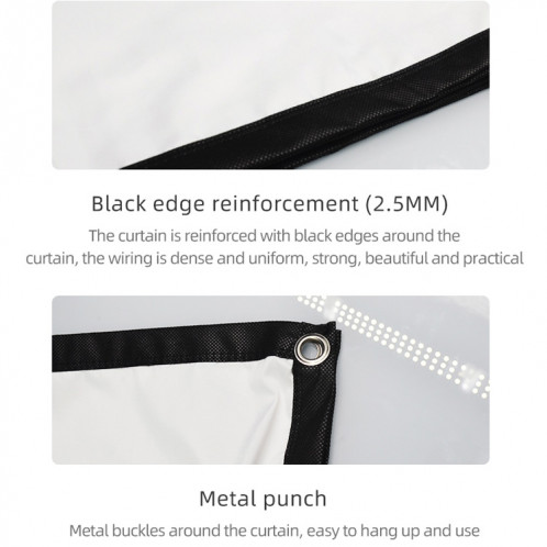 Rideau de film de projecteur en polyester haute densité pliable simple, taille : 100 pouces (16:9) zone de projection : 221 x 125 cm SH24061475-013
