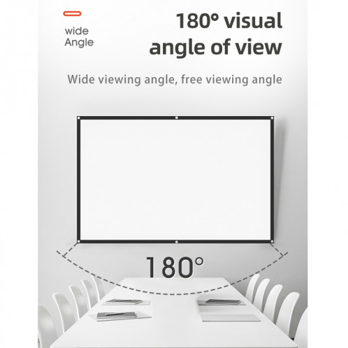 Rideau de film de projecteur en polyester haute densité pliable simple, taille : 100 pouces (16:9) zone de projection : 221 x 125 cm SH24061475-013