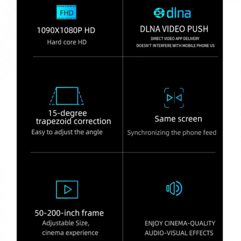 YG620 1920x1080P 2800 Lumens Projecteur numérique portable LED HD pour cinéma maison SH9440391-016