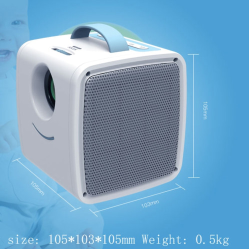 Q2 LED 1080P Mini projecteur portable pour enfants, type de prise: prise AU (bleu blanc) SH204B1807-013