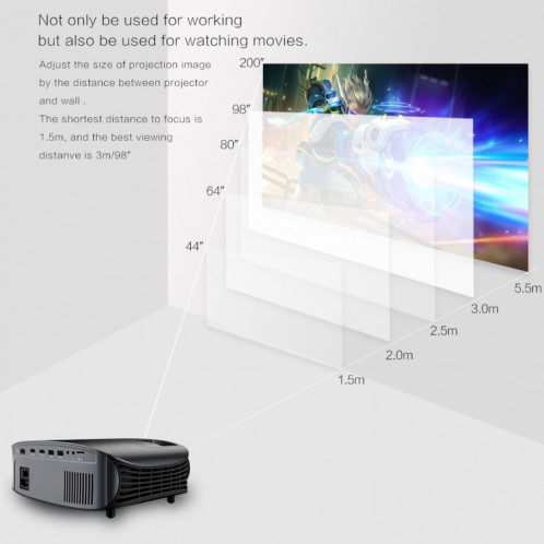 YG610 1280x768P projecteur numérique portable de cinéma maison LED HD, prise en charge de la connexion enfichable de téléphone portable SH94431824-011