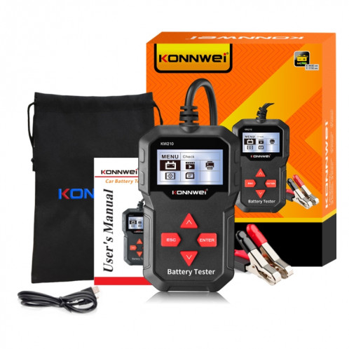 Détecteur de batterie de résistance de capacité de batterie de test de batterie de voiture KONNWEI KW210 SK9473128-017