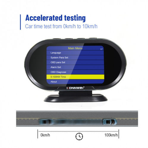 KONNWEI KW206 Scanner de défaut de voiture OBDII / EOBD12V 2 en 1 + moniteur LCD 3,5 pouces SK94751505-017