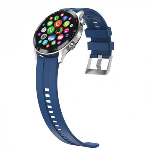 Q88 Montre intelligente Bluetooth à double mode à écran tactile de 1,28 pouces, moniteur de sommeil / moniteur de fréquence cardiaque / surveillance de la pression artérielle (bracelet en silicone bleu) SH501B802-016