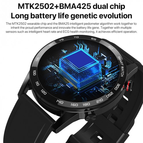 Q88 Montre intelligente Bluetooth à double mode à écran tactile de 1,28 pouces, moniteur de sommeil / moniteur de fréquence cardiaque / surveillance de la pression artérielle (bracelet en cuir noir) SH701B634-020