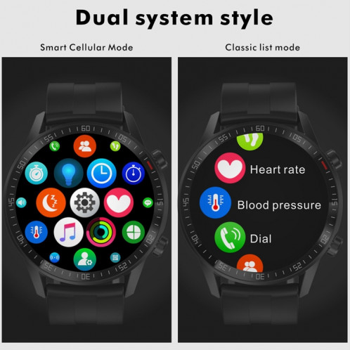 Q88 Montre intelligente Bluetooth à double mode à écran tactile de 1,28 pouces, moniteur de sommeil / moniteur de fréquence cardiaque / surveillance de la pression artérielle (bracelet en cuir marron) SH701A1210-016