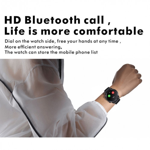 Q88 Montre intelligente Bluetooth à double mode à écran tactile de 1,28 pouces, moniteur de sommeil / moniteur de fréquence cardiaque / surveillance de la pression artérielle (bracelet en cuir marron) SH701A1210-016