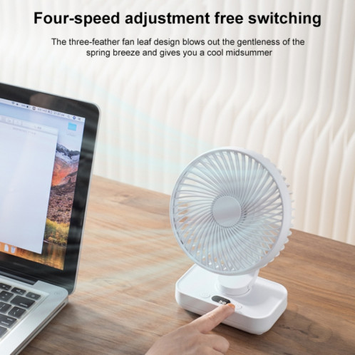 Petit ventilateur oscillant de bureau portable D606Y (blanc) SH074W113-09