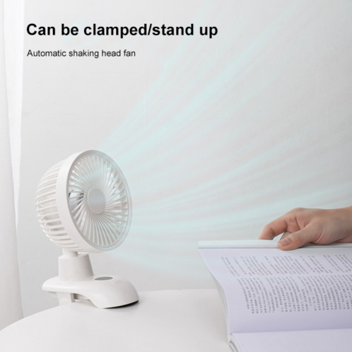 D601Y Portable USB Clip-on Oscillant Petit Ventilateur (Blanc) SH076W251-09
