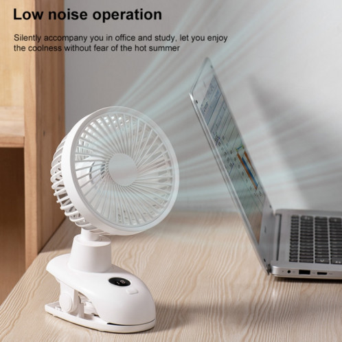 D601Y Portable USB Clip-on Oscillant Petit Ventilateur (Blanc) SH076W251-09