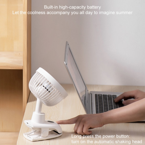 D601Y Portable USB Clip-on Oscillant Petit Ventilateur (Blanc) SH076W251-09