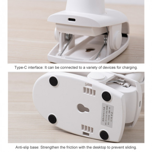 D601Y Portable USB Clip-on Oscillant Petit Ventilateur (Blanc) SH076W251-09