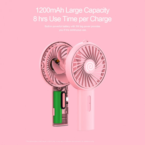 ROCK F2 Mini ventilateur portable à 3 niveaux avec mode de ventilateur USB Bureau Ventilateur muet (Rose) SR011F1413-019